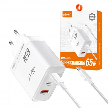 Cargador multipuerto Mietubl GaN 65w Ultra Rápido 2 Usb-c 1 Usb-a