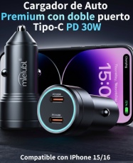 Cargador de Auto MIETUBL Doble PD60W Tipo-C