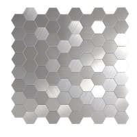 Mosaico de aluminio Autoadhesivo HEXÁGONO PLATA (Panal)