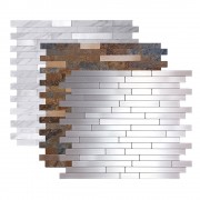 Mosaico de PVC-Aluminio Autoadhesivo MÁRMOL- PLATA     