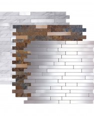 Mosaico de aluminio Autoadhesivo BRICKS 