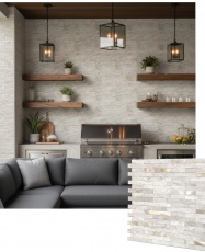 Mosaico de PVC-Aluminio Autoadhesivo MARMOL BEIGE    