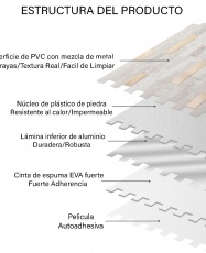 Mosaico de PVC-Aluminio Autoadhesivo MARMOL BEIGE    