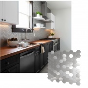 Mosaico de aluminio Autoadhesivo HEXÁGONO PLATA (Panal)