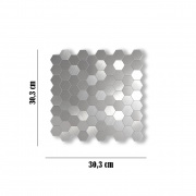 Mosaico de aluminio Autoadhesivo HEXÁGONO PLATA (Panal)