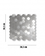 Mosaico de aluminio Autoadhesivo HEXÁGONO PLATA (Panal)