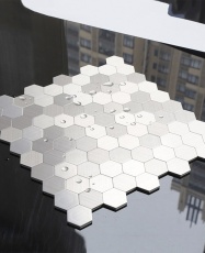 Mosaico de aluminio Autoadhesivo HEXÁGONO PLATA (Panal)