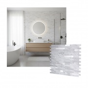 Mosaico de PVC-Aluminio Autoadhesivo MÁRMOL- PLATA     