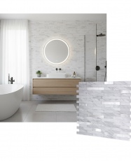 Mosaico de PVC-Aluminio Autoadhesivo MÁRMOL- PLATA     