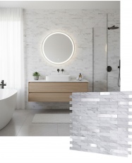 Mosaico de PVC-Aluminio Autoadhesivo MÁRMOL- PLATA     