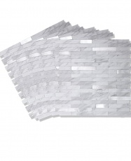 Mosaico de PVC-Aluminio Autoadhesivo MÁRMOL- PLATA     