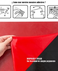 Mosaico de PVC-Aluminio Autoadhesivo MÁRMOL- PLATA     