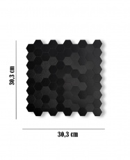 Mosaico de aluminio Autoadhesivo HEXÁGONO NEGRO (Panal)     