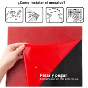 Mosaico de aluminio Autoadhesivo HEXÁGONO NEGRO (Panal)     