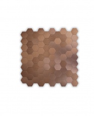 Mosaico de aluminio Autoadhesivo HEXÁGONO COBRE (Panal)     