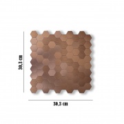 Mosaico de aluminio Autoadhesivo HEXÁGONO COBRE (Panal)     