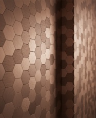 Mosaico de aluminio Autoadhesivo HEXÁGONO COBRE (Panal)     