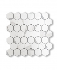 Mosaico de PVC-Aluminio Autoadhesivo Panal Marmol-Plata    