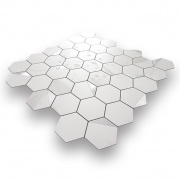 Mosaico de PVC-Aluminio Autoadhesivo Panal Marmol-Plata    