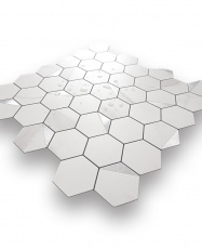 Mosaico de PVC-Aluminio Autoadhesivo Panal Marmol-Plata    