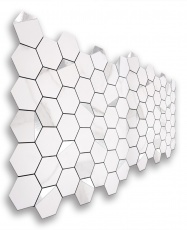 Mosaico de PVC-Aluminio Autoadhesivo Panal Marmol-Plata    