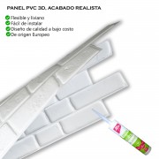 Panel PVC 3D, Realista. LADRILLO RETRO (95,1 x 49,5cm). Estándar 0,4mm