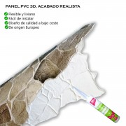 Panel PVC 3D, Realista. LAJA BEIGE (98,4x63,3cm). PREMIUM