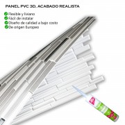 Panel PVC 3D, Realista. MADERA GRAFITO (95,3 x 47,8cm). Estándar 0,4mm