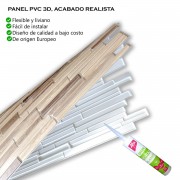 Panel PVC 3D, Realista. MADERA ROBLE (95,3 x 47,8cm). Estándar 0,4mm