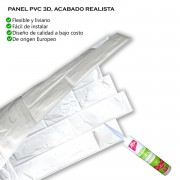 Panel PVC 3D, Realista. PIEDRA BLANCA (97,7 x 49,3cm). Estándar 0,4mm