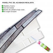 Panel PVC 3D, Realista. PIEDRA GRANITO (96,9 x 48,4cm). Estándar 0,4mm