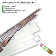Panel PVC 3D, Realista. PIZARRA MARRÓN (97,7 x 49,3cm). Estándar 0,4mm