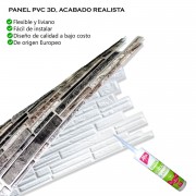 Panel PVC 3D, Realista. PLASTUSHKA GRIS (98 x 48,9cm). Estándar 0,4mm