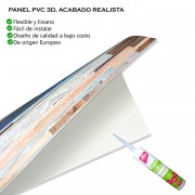 Panel PVC 3D, Realista. VIVO PATINADA  (95,7 x 48cm). Estándar 0,4mm
