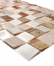 Panel PVC 3D, Realista. MOSAICO MADERA (90,9 x 63cm). PREMIUM