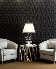 Panel Decorativo 3D PVC Diamond Negro 