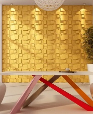 Paneles 3D PVC "CUBISTA DORADO" / m²