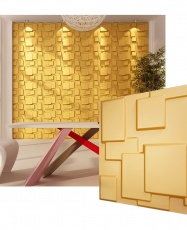 Paneles 3D PVC "CUBISTA DORADO" / m²