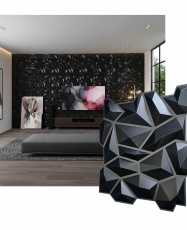 Paneles 3D PVC "CRISTAL NEGRO" / m²