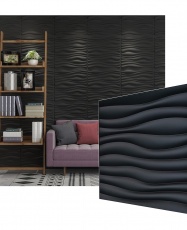 Paneles 3D PVC "WAVES NEGRO" / m²