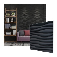 Paneles 3D PVC "WAVES NEGRO" / m²