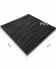 Paneles 3D PVC "WAVES NEGRO" / m²