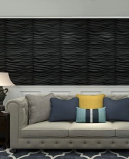 Paneles 3D PVC "WAVES NEGRO" / m²