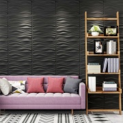 Paneles 3D PVC "WAVES NEGRO" / m²