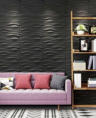 Paneles 3D PVC "WAVES NEGRO" / m²