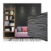 Paneles 3D PVC "WAVES NEGRO" / m²