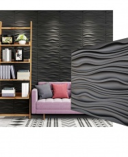 Paneles 3D PVC "WAVES NEGRO" / m²