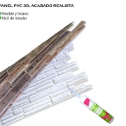 Panel PVC 3D, Realista. PLASTUSHKA CAFÉ 0.43m² c/u (97.8 x 48.5 cm). 