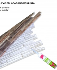 Panel PVC 3D, Realista. PLASTUSHKA CAFÉ 0.43m² c/u (97.8 x 48.5 cm). 