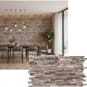 Panel PVC 3D, Realista. PLASTUSHKA CAFÉ 0.43m² c/u (97.8 x 48.5 cm). 